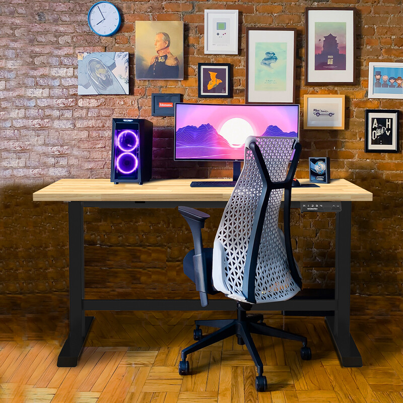 WORKPRO 48in Electric Standing Desk Adjustable Workbench Wooden Top 500 LBS Load