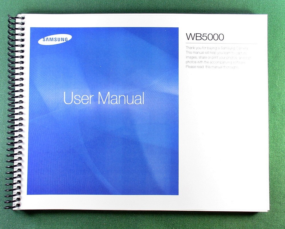 Samsung WB5000 Instruction Manual: 122 Pages & Protective Covers