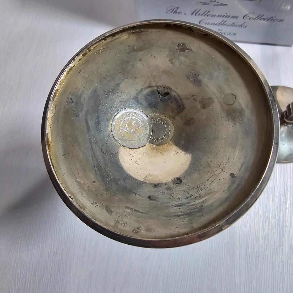 Godinger Silverplate Pair Of 2000 Millennium Candlesticks