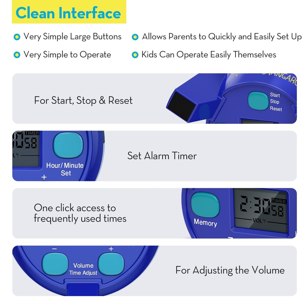 Countdown Timer! Blast Off Visual Timer for Kids with Audio Rocket, 0-24 Hour