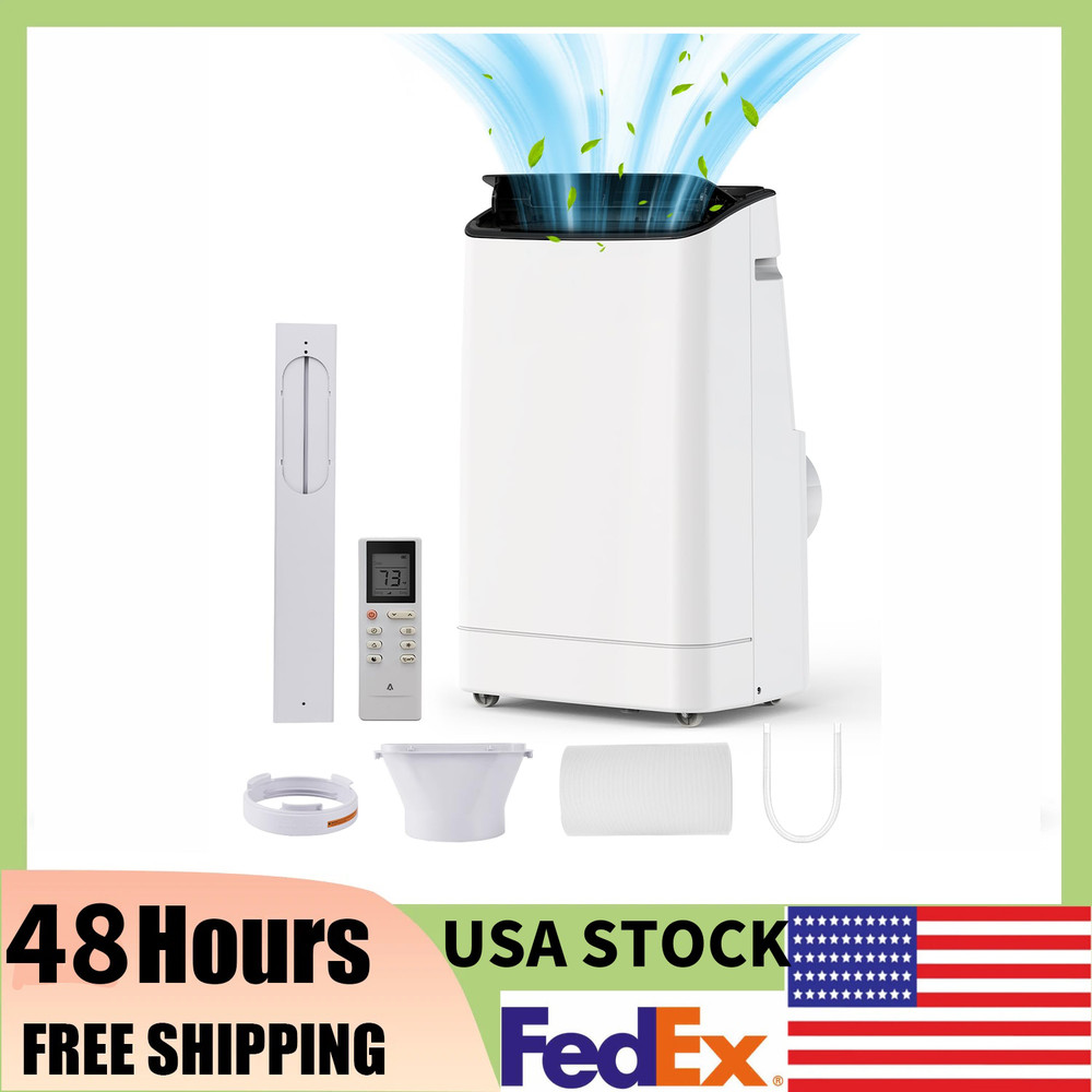 3-in-1 AC Unit Cools Rooms Up to 750 Sq.Ft - 14000 BTU Portable Air Conditioner