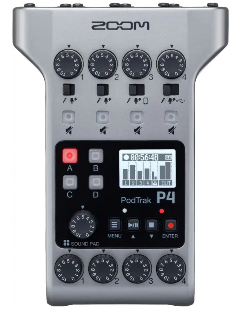 Zoom - PodTrak P4 Podcast Recorder – Gray