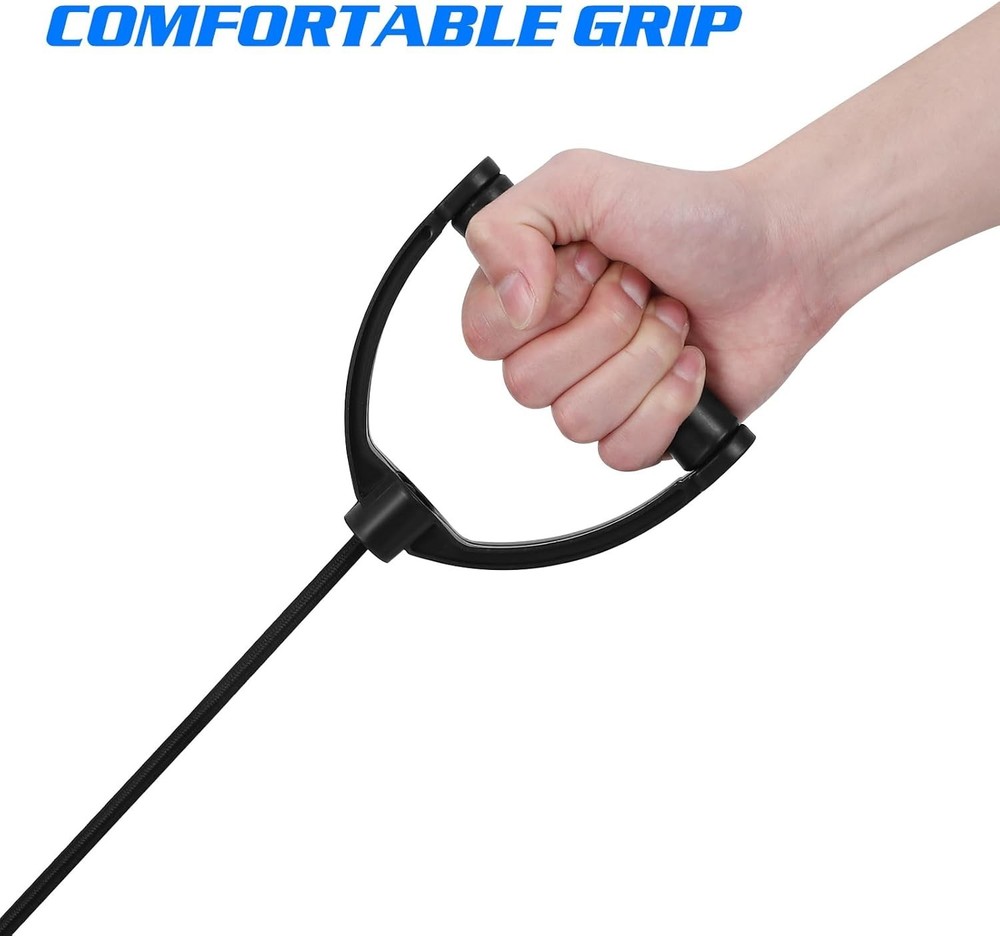 Lightweight Exercise Bands for Strength Training with Easy Grip Handles - Black