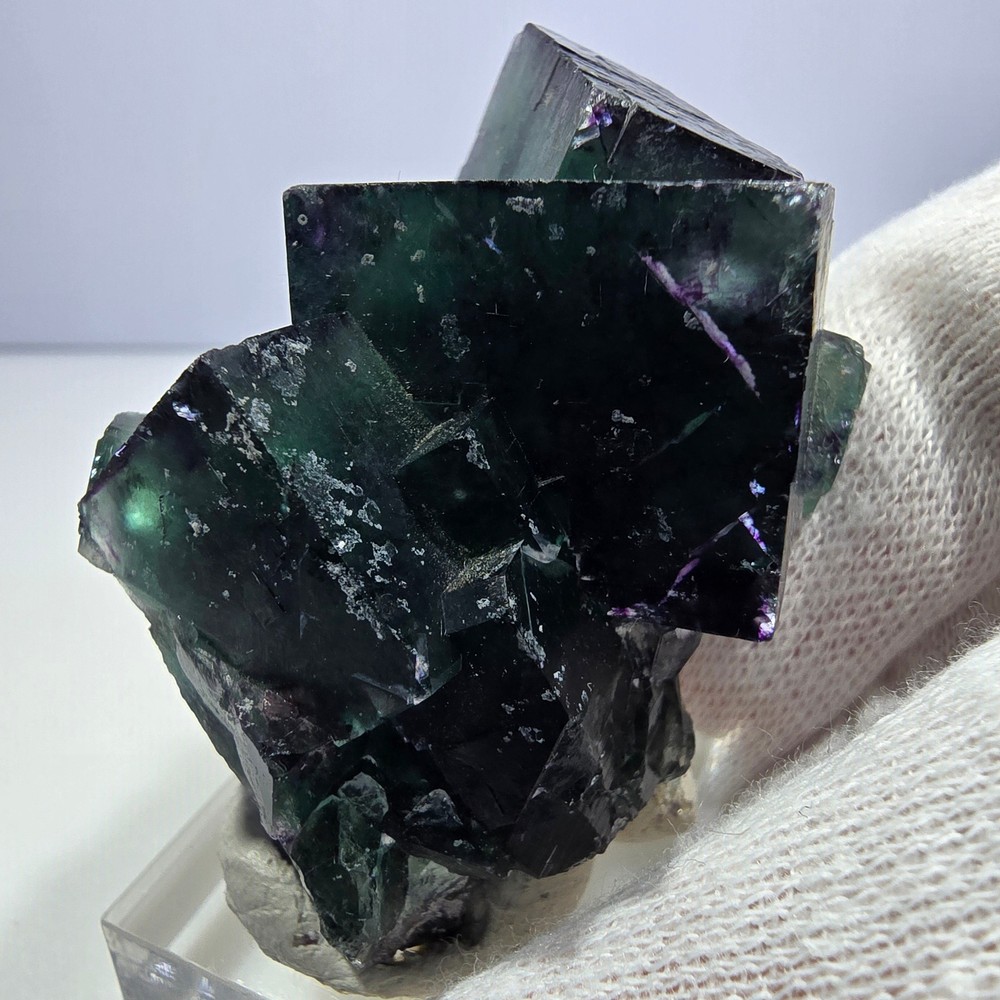 Clear Phantom Fluorite Cube Specimen zonal green purple Okorusu, Namibia