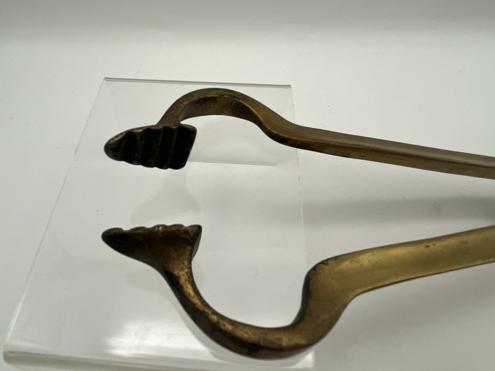 Antique Brass Coal Tongs Fireplace Implement
