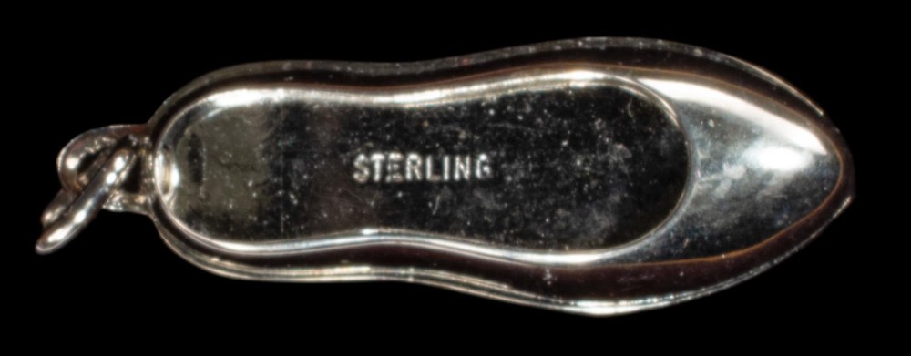 Sterling Silver Flat Shoe Pendant Charm