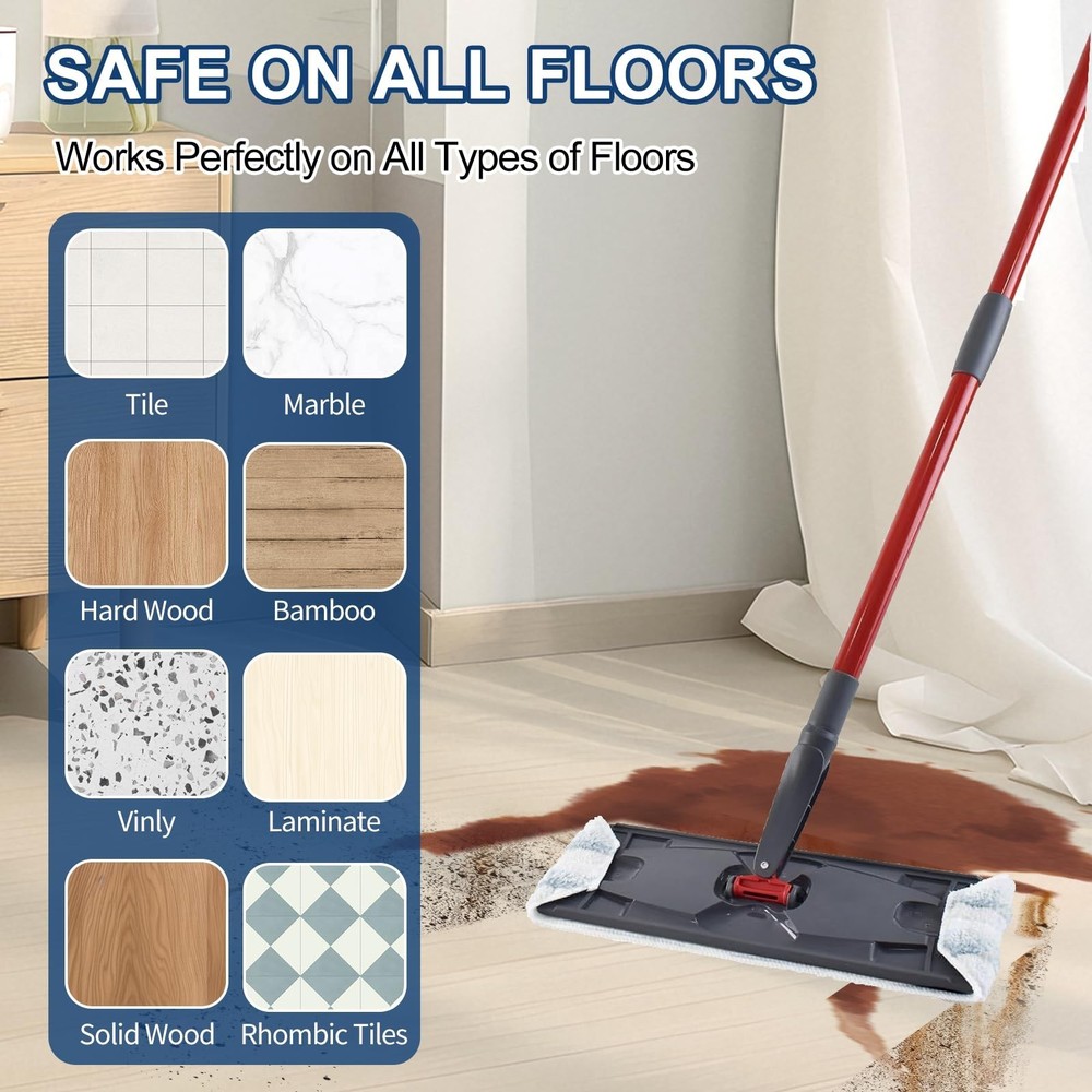 Mop Pads Replacements Compatible with H2prO Flat Mop System, Replace Mop Head...