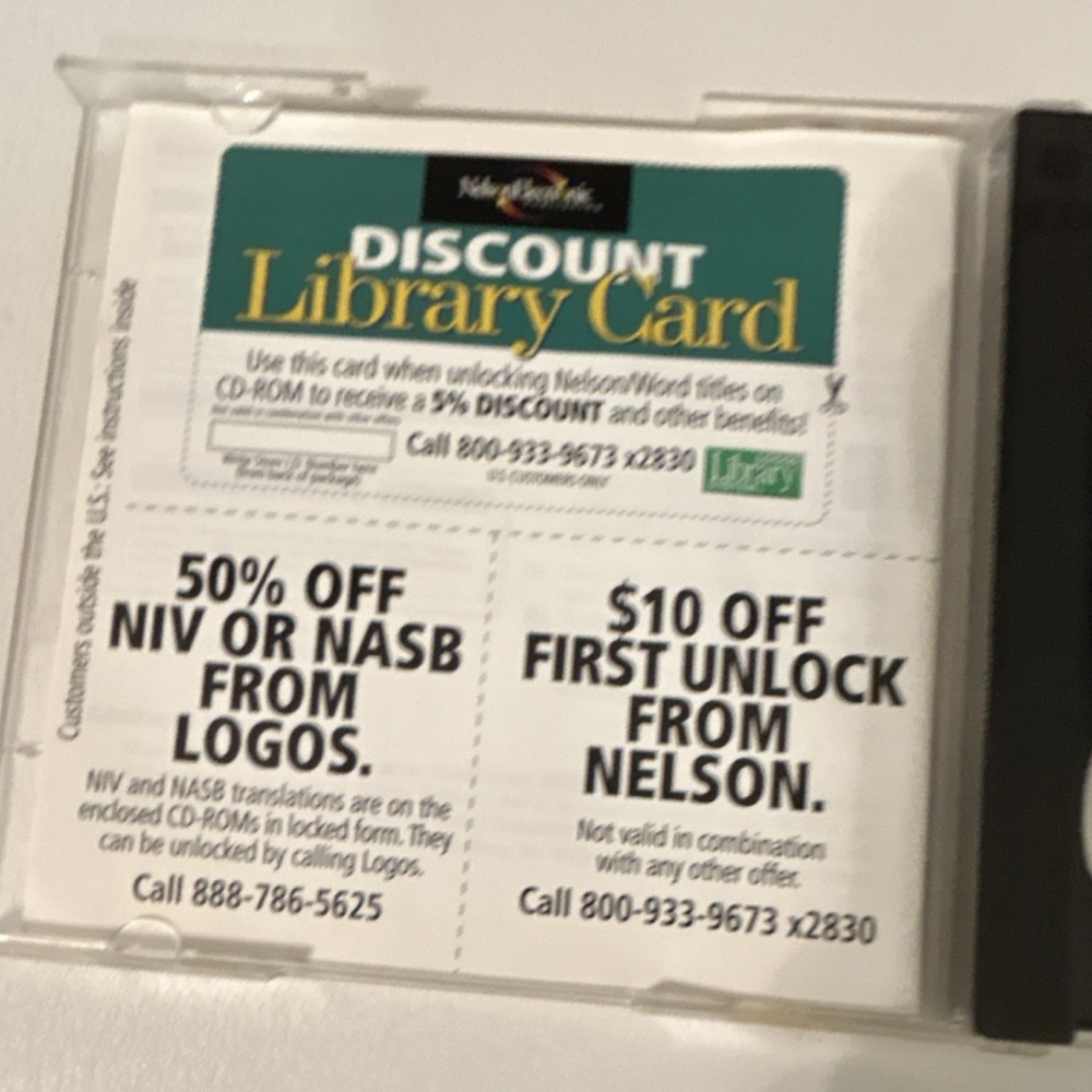 Nelson Electronic Publishing Bible Reference Library Basic Edition CD-ROM Windo…