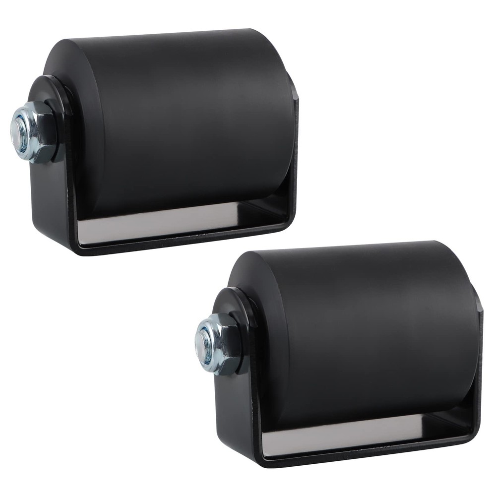 2-Pack 3in Nylon Sliding Gate Roller with C-Bracket Gate Guide Assembly