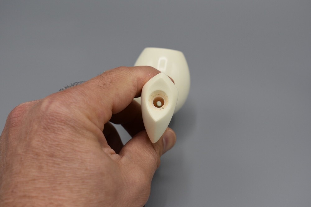 Fancy Smooth Egg Pipe New Block Meerschaum W Case#1211
