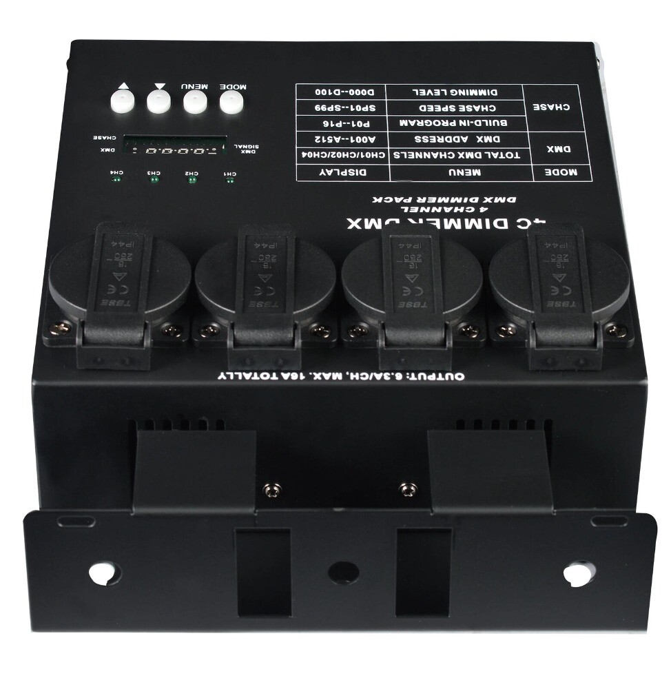 4 Channel LED Controller Digital DMX Dimmer Pack Remote Control for Stage