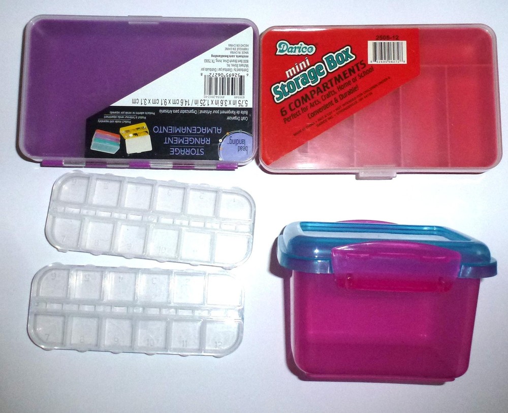5pcs assorted containers plastic case storage  beads kid's bracelet box