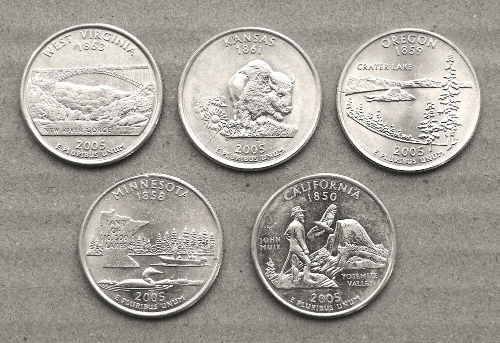 2005 D all 5 State quarters