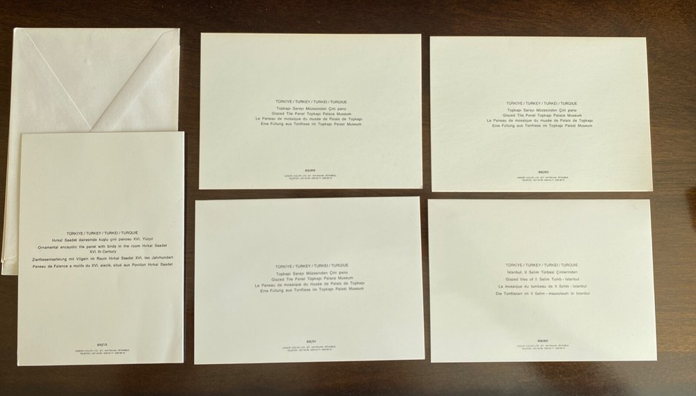 Turkish Tile (5) Blank Note Cards Envelope Istanbul Topkapi Turkey