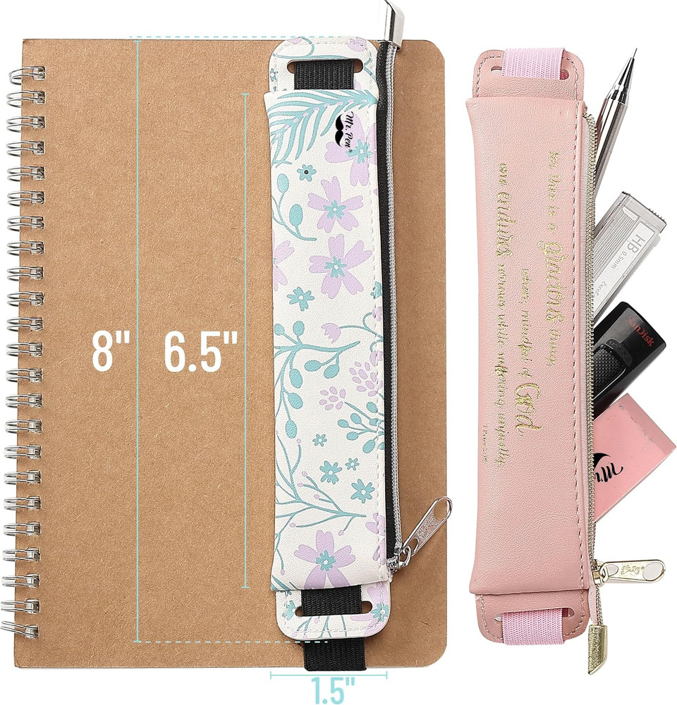 - Adjustable Leather Pen Holder, 2 Pcs, 8" X 1.5"