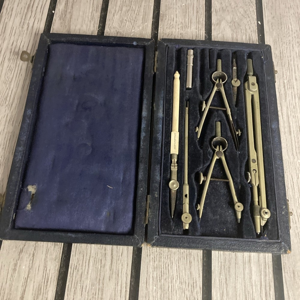 Vintage West & Partners Antique Drawing Set / Draughtsman / Technical / Compass