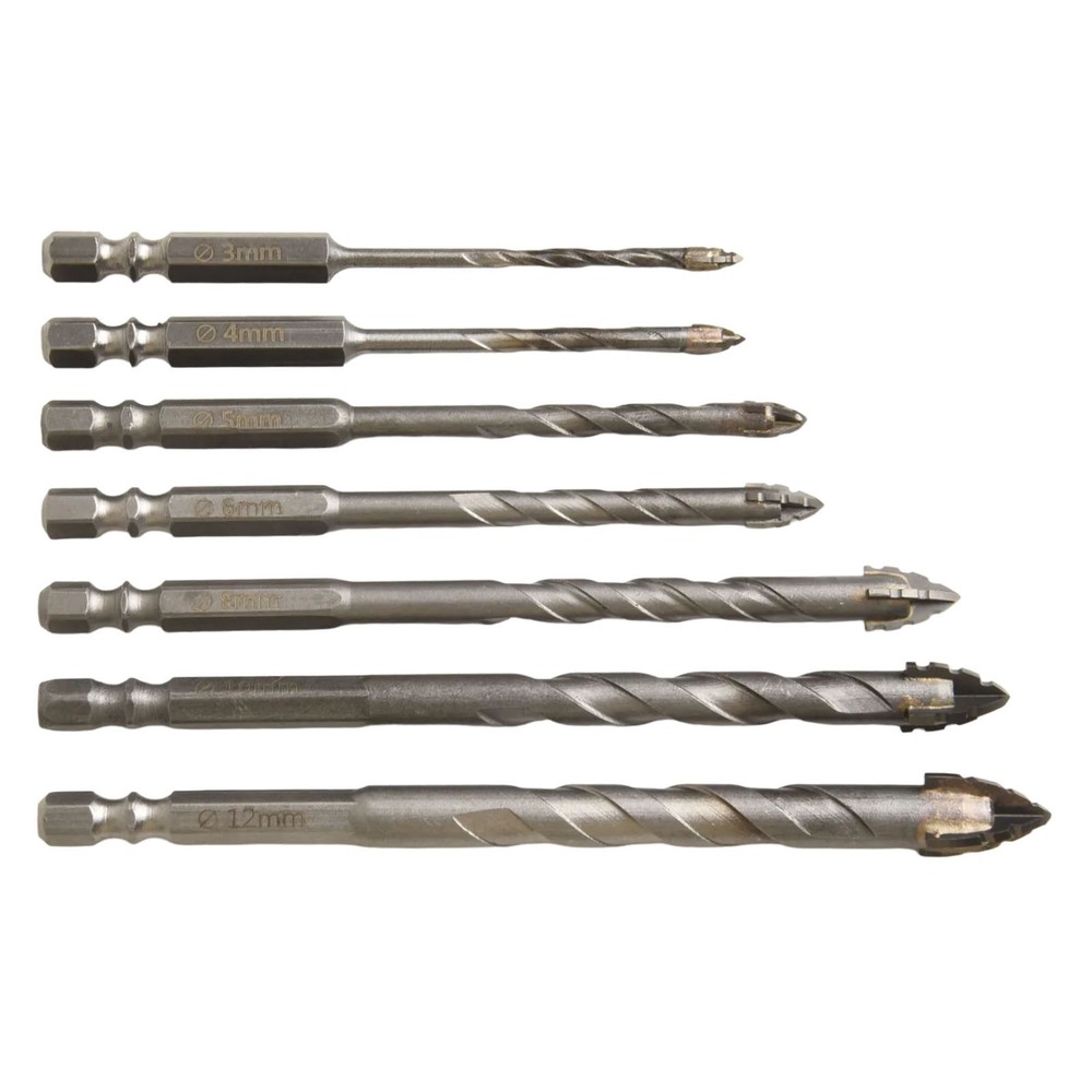 Efficient Punching with 7pcs Eccentric Drill Bits for Various Materials
