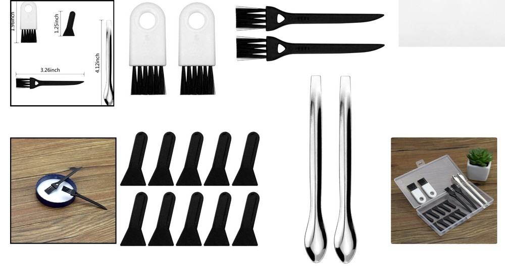 Reusable and Durable Herb Grinder Brush & Scraper Set: 17 Multi-Function Tools