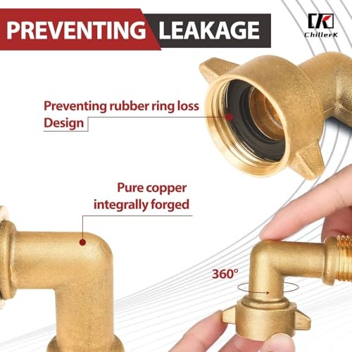 90-Degree Hose Elbow For RVs- 3/4" Solid Brass 90 Degree Hose Elbow