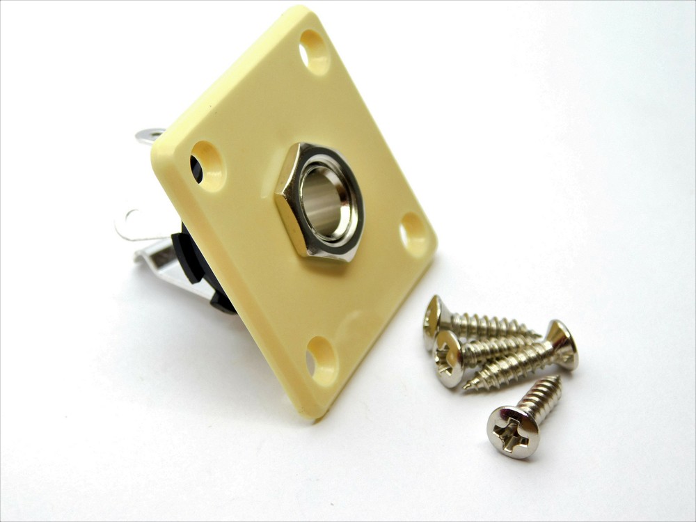 Cream  Square Output Jack Plate Plastic Fits Epiphone Les Paul ®