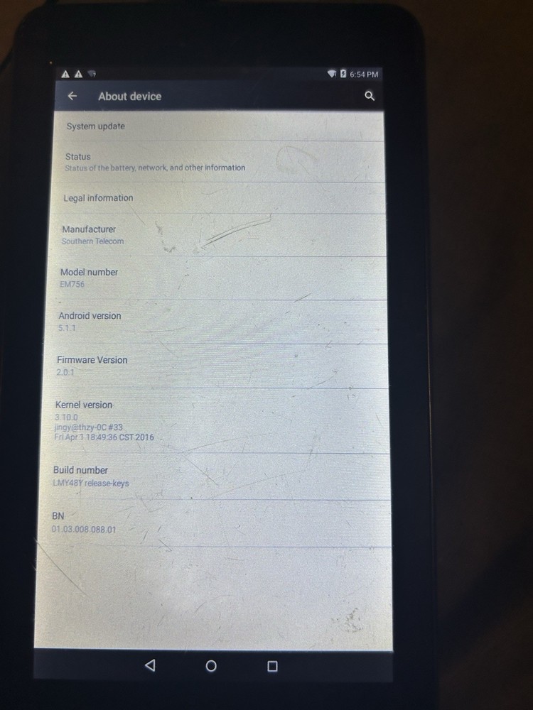 Emerson Android Tablet Model EM756 Tested Box Small