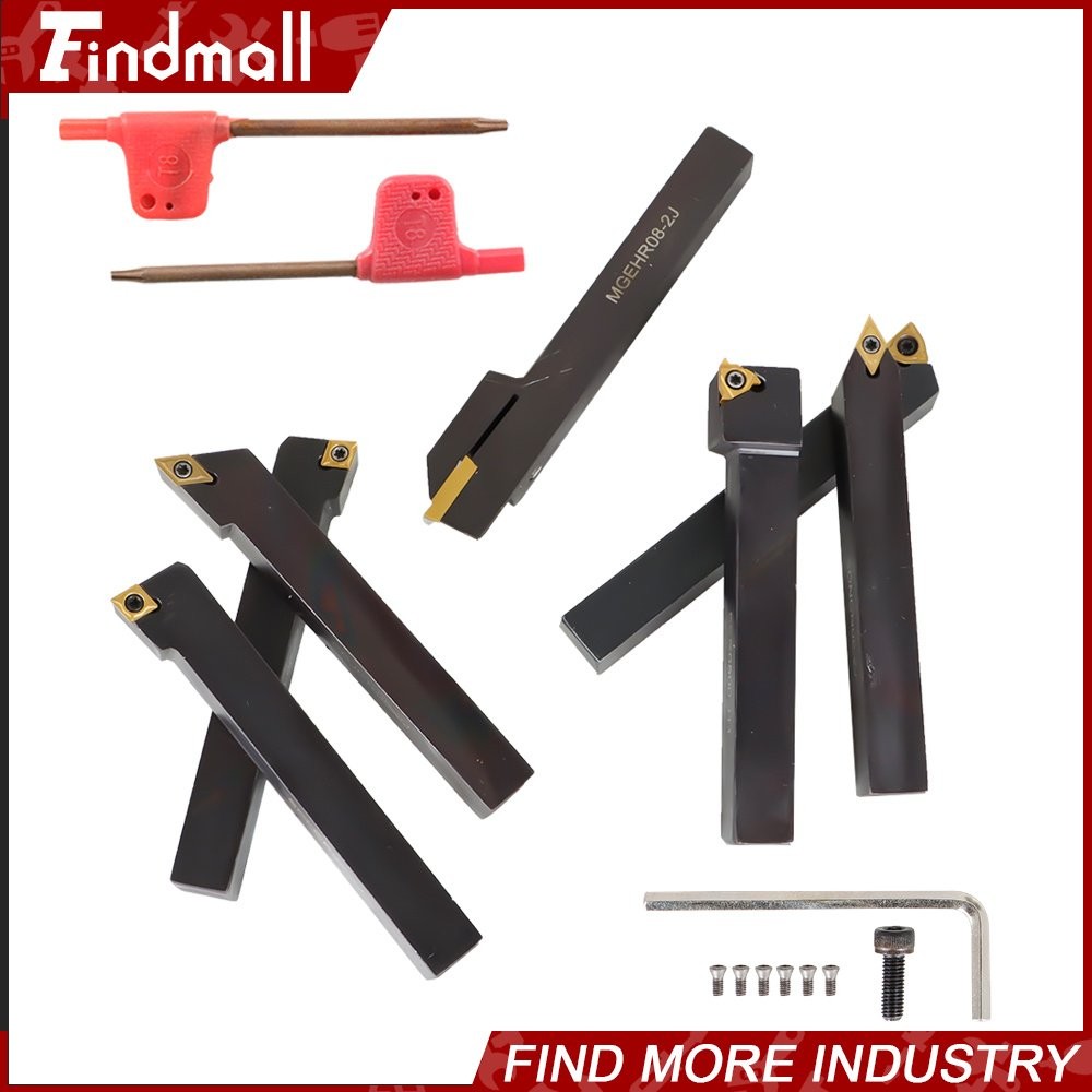 7Pcs 1/2" Lathe Tool Bit Thread Insert+Holder Set Carbide Indexable Turning Tool