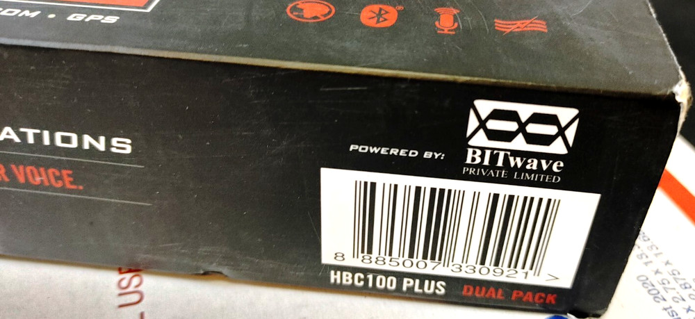 UCLEAR HBC100 PLUS Dual Pack Bluetooth Helmet Comms Clear V2 BITwave Boomless