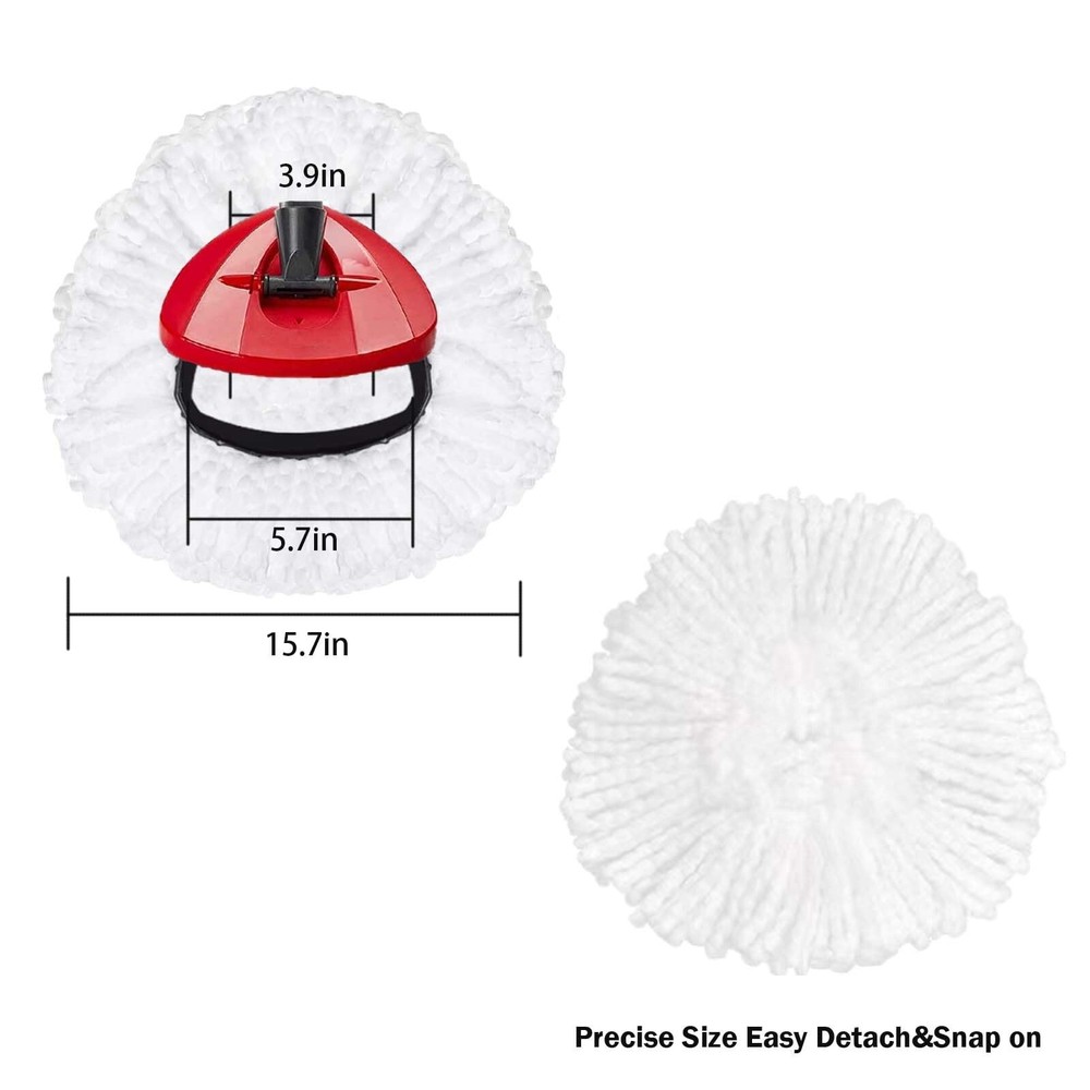 4 Pack Spin Mop Replacement Head Mop Refill Compatible with Oceda Triangle Sw...