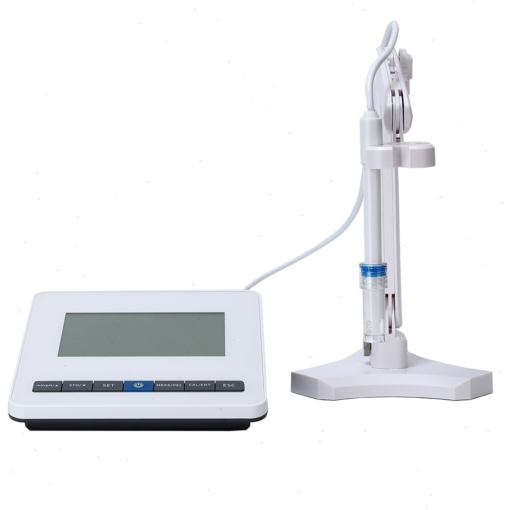 Benchtop PH Meter PH Tester with Buffer Powder 50 Groups Data Storage -2.00～18.0