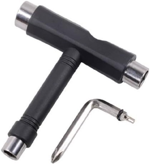 Multi-Functional Skateboard T-Tool | Portable Tool with Screwdriver and Sockets