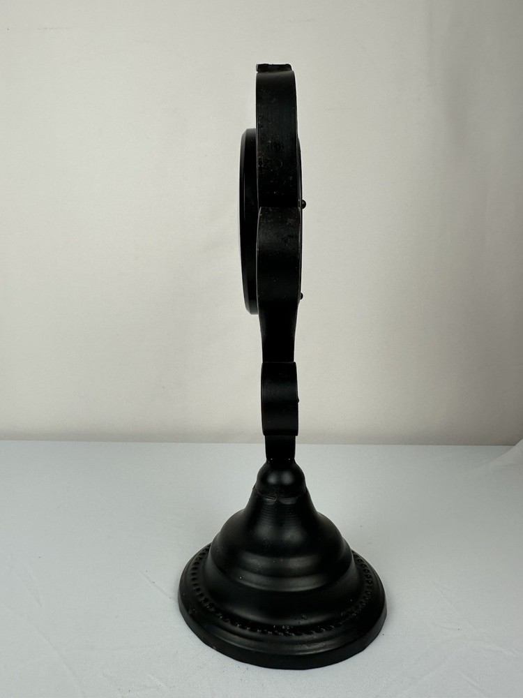 Hanging Clock With Wrought Iron Scrollwork Stand - Battery Operated