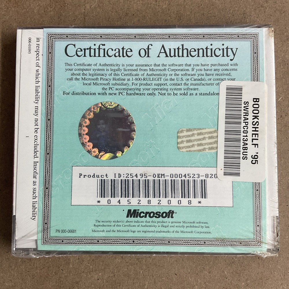 Microsoft Bookshelf '95 Multimedia Reference Library PC CD-Rom NEW Software 1995