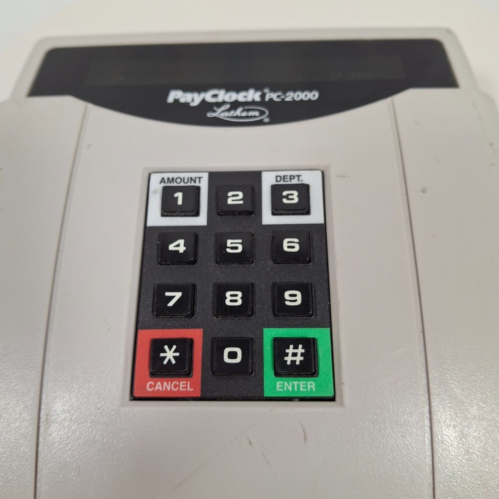 Lathem PayClock PC-2000 Time Clock System – Legacy Payroll Terminal Tested