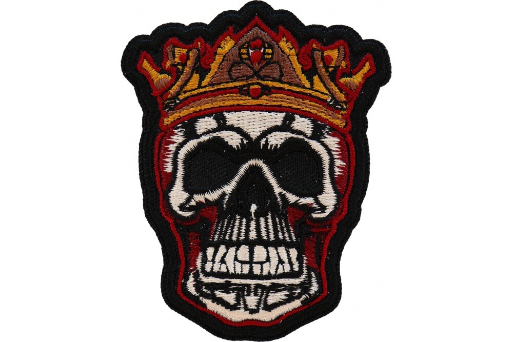 KING SKULL EMBROIDERED IRON ON PATCH