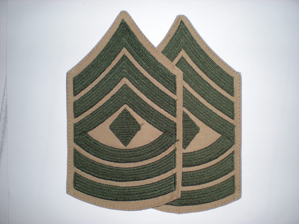USMC FIRST SERGEANT RANK GREEN/KHAKI -1 PAIR