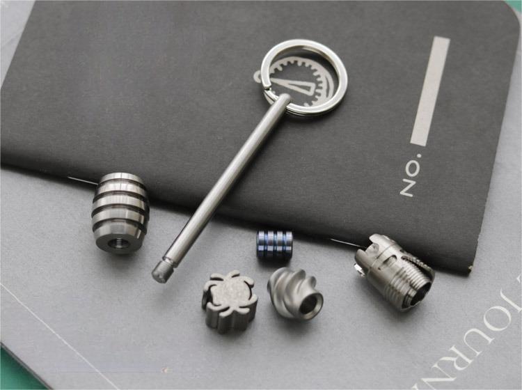 EDC Titanium Keychain Pendant Knife Beads Organizer Holder Stick Multi Tools
