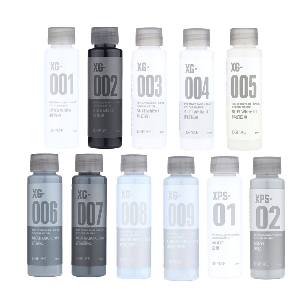 1PC DSPIAE XG Series Water-based Pre-mixed Paint 50ML - Basic Color Master