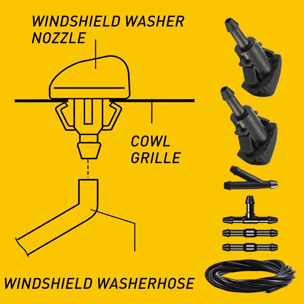 2PCS Universal Car Windshield Spray Jet Squirter Window Washer Sprayer Nozzle
