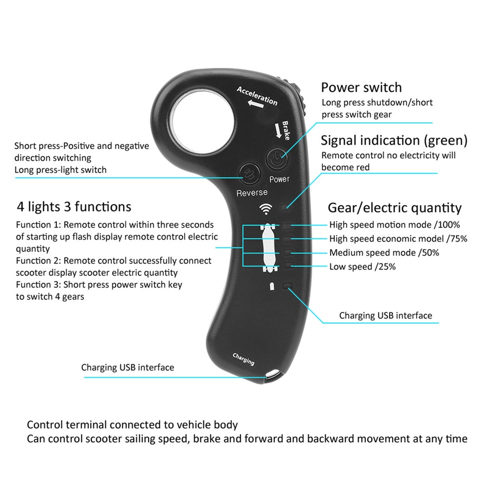 Electric Skateboard Remote Replacement Smart Wireless Remote Skateboard