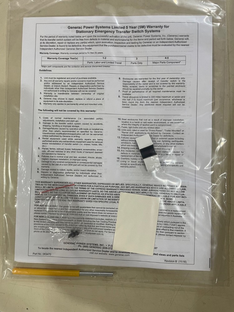 Generac CXSW200A3 200 Amp Automatic Transfer Switch