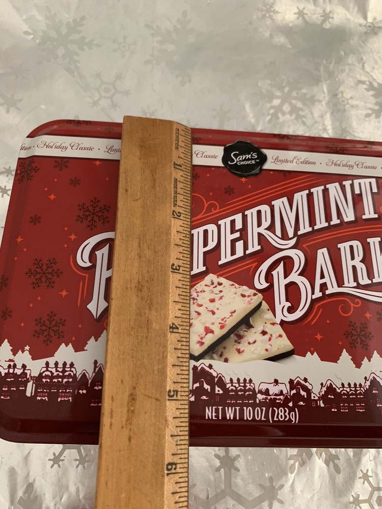 ❤️Sam's Choice Holiday Peppermint Bark EMPTY Tin RED & WHITE design