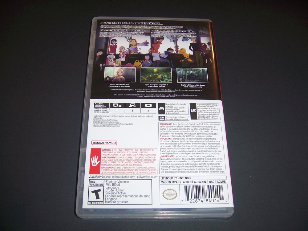 Authentic Replacement Case ONLY - DIGIMON SURVIVE - Nintendo Switch Box