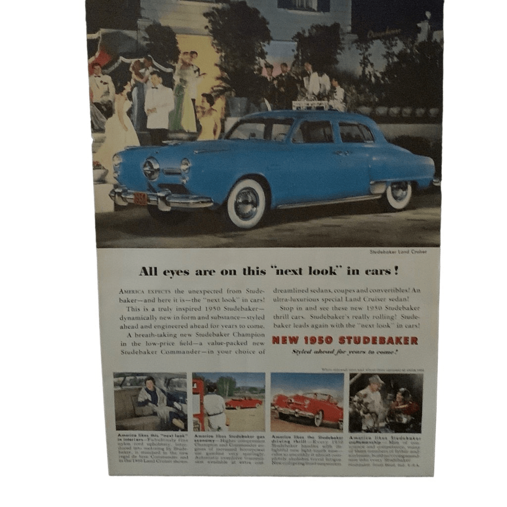 Vintage 1949 Studebaker Land Cruiser Blue Ad Advertisement