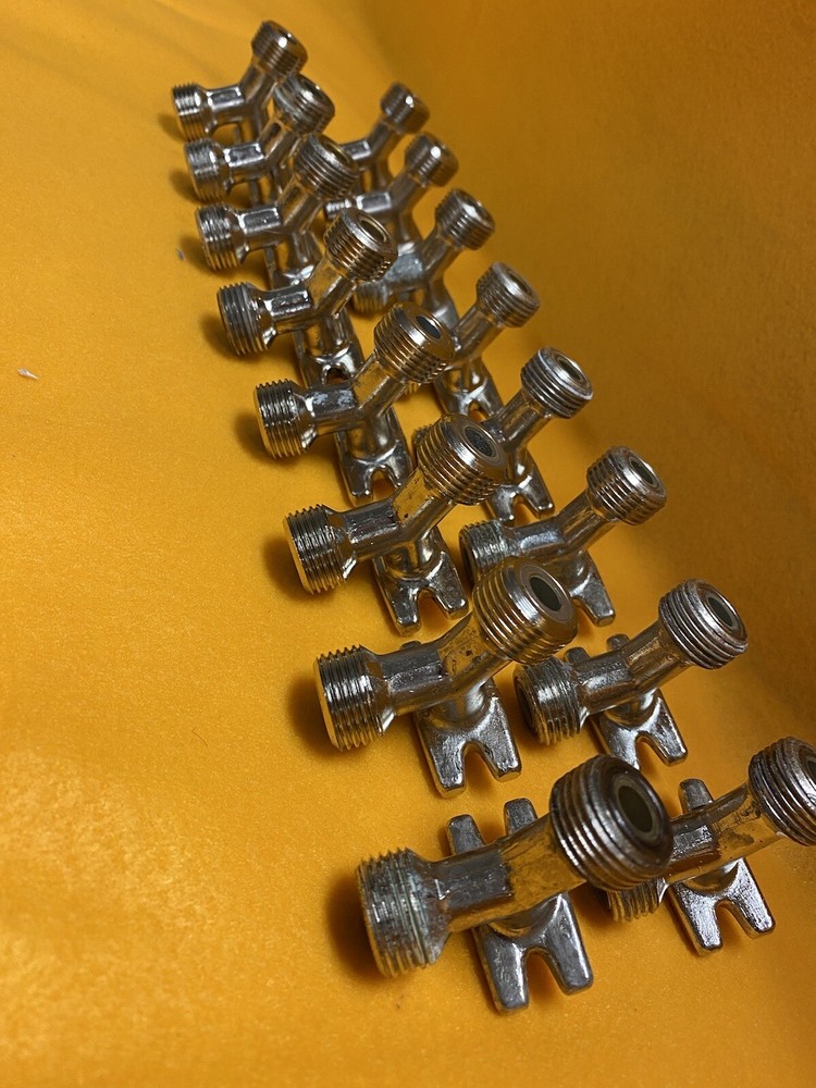 DRAFT BEER LINE WALL or PANEL BRACKET - 3/8" Bore 45 Degree Plated Brass. 1 PC.