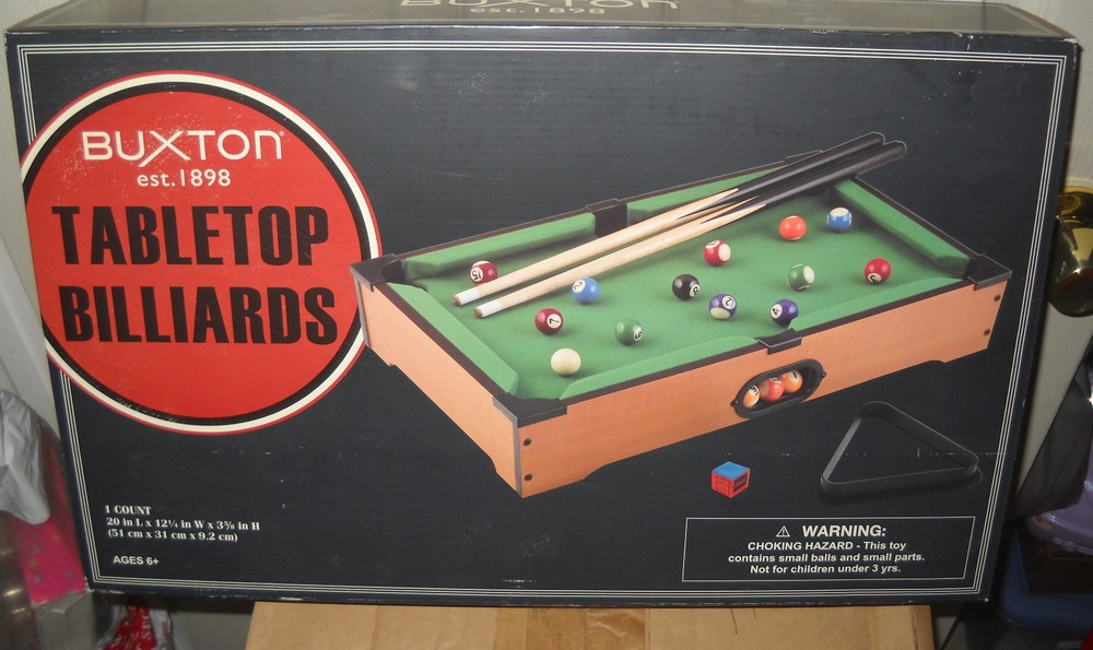 #2421 NIB Buxton Tabletop Billiards