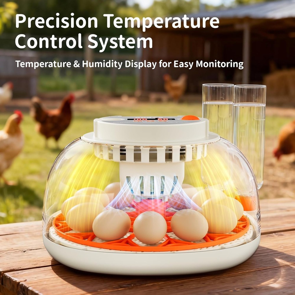 Digital Egg Incubator with Automatic Turning, Temp & Humidity Control