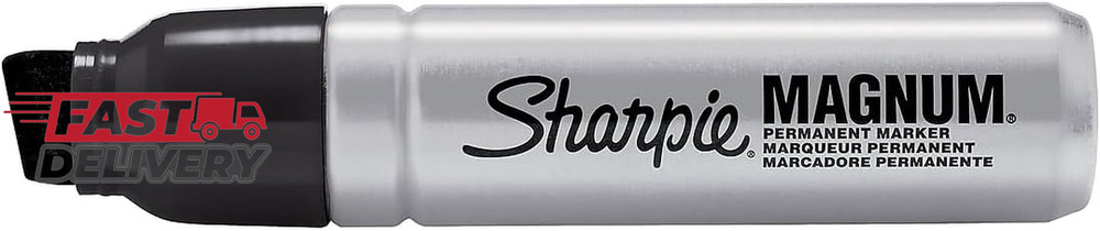 Sharpie Magnum Permanent Markers, Oversized Chisel Tip, Black, 12 Count - Office
