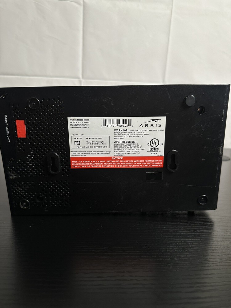 ARRIS DCX3200 All-Digital Set-Top