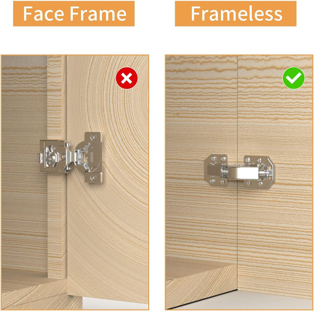 50 Pack Soft Close 90° Spring Hinges for Noiseless Kitchen Cabinets