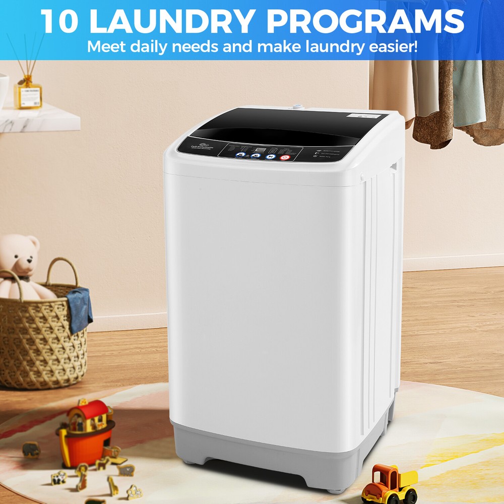 Portable Washing Machine 17.8Lbs Full Automatic Laundry Machine w/ 10 Programs💎